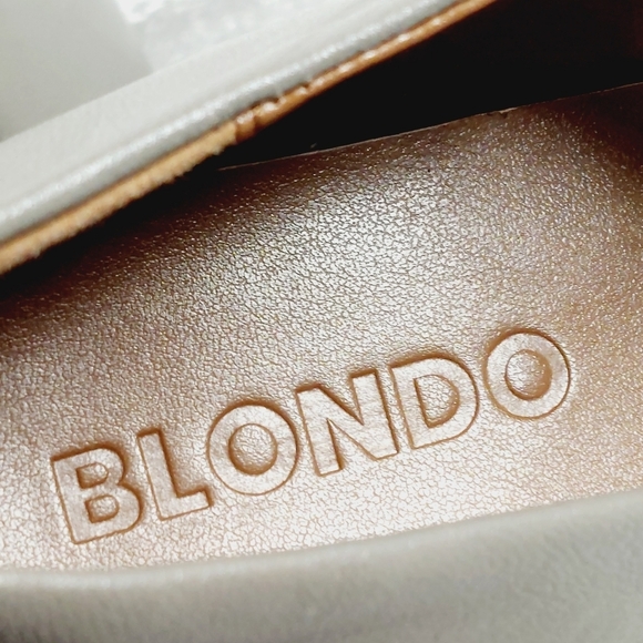 New Blondo Briellle Grey Leather Waterproof Square Toe Flats C646 - Picture 9 of 14